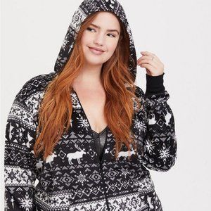 Disney Frozen 2 Fair Isle Black & White Fleece Sleep Onesie Size 5/6 NWT!